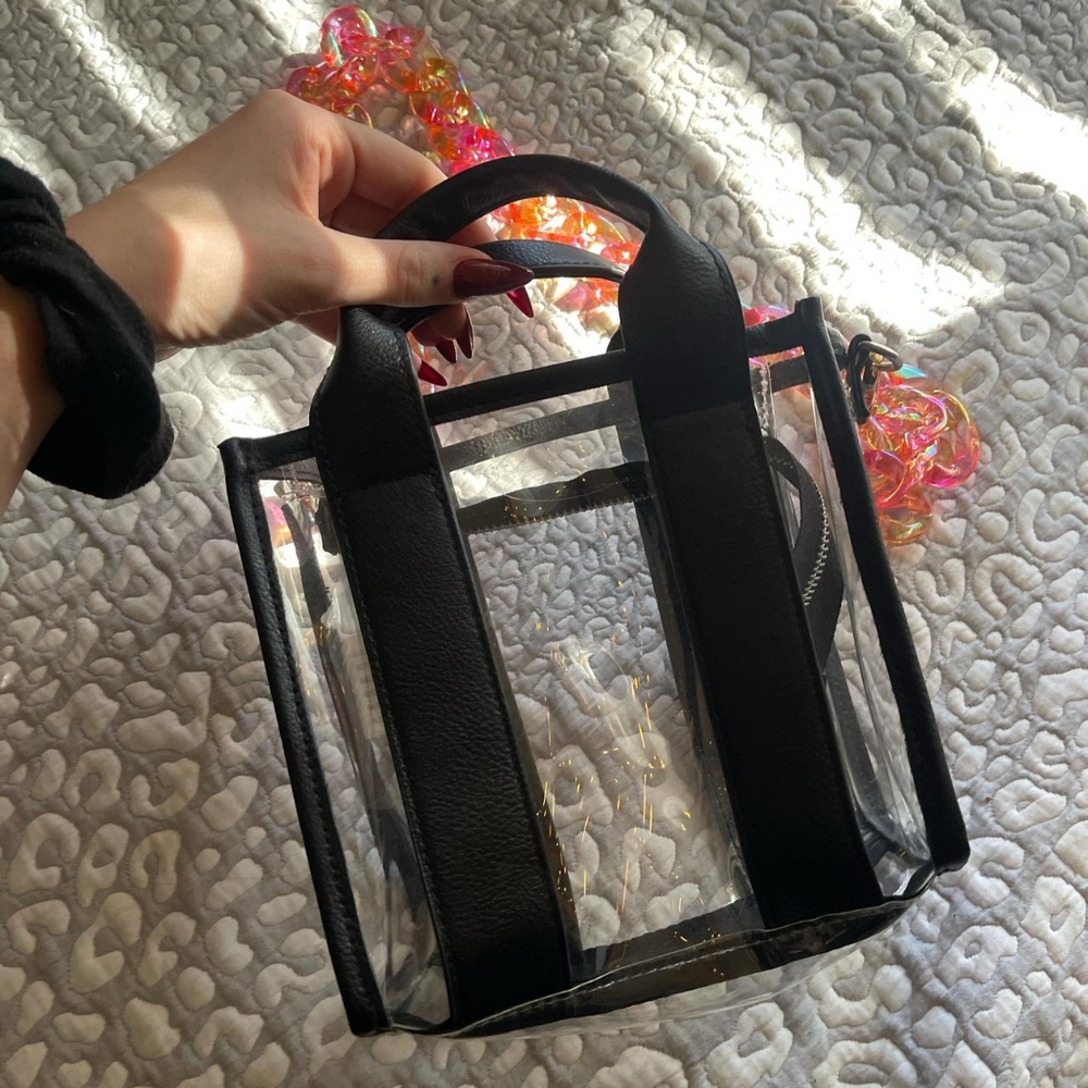 Transparent Mini Bag With Cross Body Acrylic Chain Strap - Picture 3 of 4